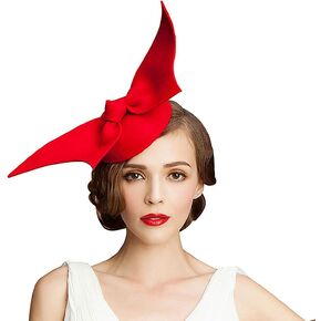 Lawliet Handmade Wool Felt Women Angel Wings Fascinator Hat Cocktail Party Show A194