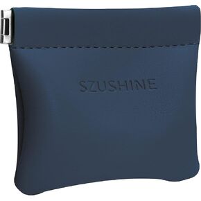 SZUSHINE Leather Squeeze Coin Purse Pouch Change Holder For Unsix (Blue)