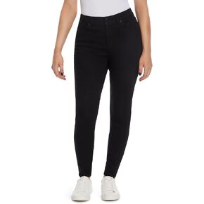 Nine West Women's High Rise Perfect Skinny Jean, Black, 16 Regular in Saudi Arabia