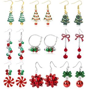 Christmas Earrings for Women Holiday Earrings for Girls Bow Christmas Tree Snowflake Earrings Christmas Earrings Bulk for Teen Girls Christmas Jewelry for Gift in Saudi Arabia