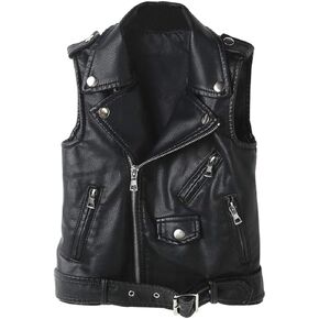 سترة LOKTARC النسائية من الجلد الصناعي بدون أكمام للدراجات النارية in Kuwait