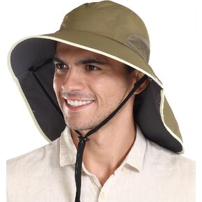 قبعة شمسية متينة ذات حافة واسعة للرجال والنساء - قبعات بوني للرجال، والمشي لمسافات طويلة، وقبعة تنسيق الحدائق - قبعة شمسية مقاومة للماء in Kuwait