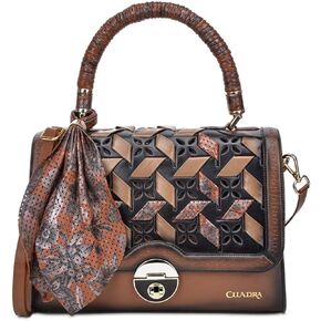 Cuadra Women's Satchel Bag in Genuine Leather Brown in Saudi Arabia