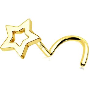MeIighting الذهب مسمار الأنف 20G القلب الأنف الدائري 14K الصلبة الذهب نجمة الأنف ثقب المجوهرات للنساء الذهب الحقيقي الأنف المسمار ثقب للنساء