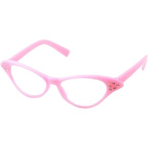 أزياء الخمسينيات للأطفال من Nerd Cat Eye Glasses للفتيات للأطفال (من سن 3 إلى 12 عامًا) (وردي) in Saudi Arabia