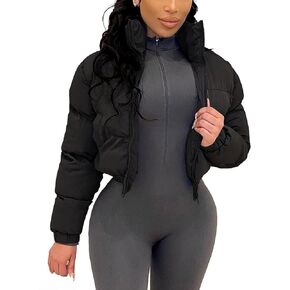 سترة منتفخة قصيرة للنساء من SCUSTY معاطف فقاعية مبطنة خفيفة الوزن وقصيرة على الموضة in Kuwait