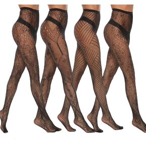MANZI Patterned Tights for Women Fishnet Stocking(Pack of 4)