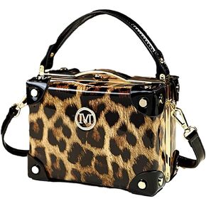 Fashion Women's Top Handle Satchel Handbags Leather Evening Bag Purses Small Hard Square Box Shoulder Bags