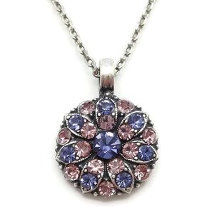 Mariana Silvertone Guardian Angel Necklace in Purple Crystal Mix 539212 in Saudi Arabia