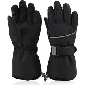 JANGANNSA Waterproof Children Ski Gloves Breathable Winter Mitten for Boys Girls Thinsulate Lined Kids Snowboard Glove 4-14Y