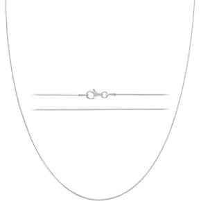 KISPER Silver 8 Sided Snake Chain Necklace –Thin, Dainty, 925 Sterling Silver Jewelry for Women & Men with Lobster Clasp – Made in Italy in Kuwait