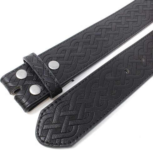 BC Belts Leather Belt Strap with Embossed Celtic Knot Weave Pattern 1.5" Wide with Snaps in Kuwait