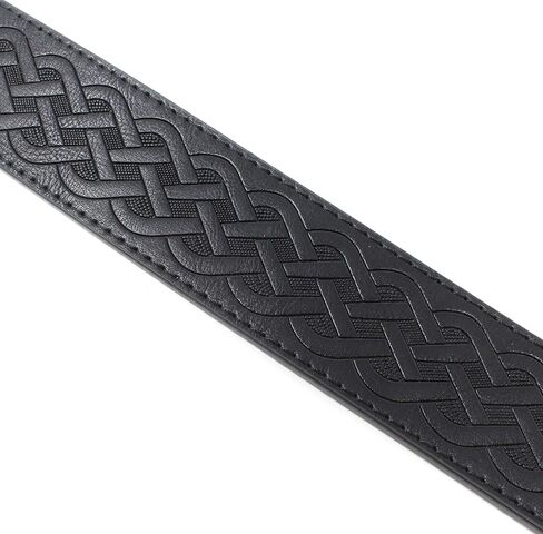 BC Belts Leather Belt Strap with Embossed Celtic Knot Weave Pattern 1.5" Wide with Snaps in Kuwait