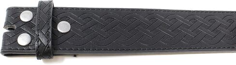 BC Belts Leather Belt Strap with Embossed Celtic Knot Weave Pattern 1.5" Wide with Snaps in Kuwait