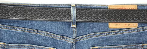 BC Belts Leather Belt Strap with Embossed Celtic Knot Weave Pattern 1.5" Wide with Snaps in Kuwait