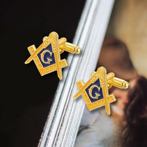 Gudeke Masonic Compasses Freemason Mason Pin and Cuff links and Tie Clip Set in Saudi Arabia
