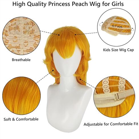 فستان زي الأميرة الخوخ للفتيات من Miulruma للأطفال في أعياد الميلاد مع أقراط تاج شعر مستعار وقفازات زي الهالوين in Kuwait