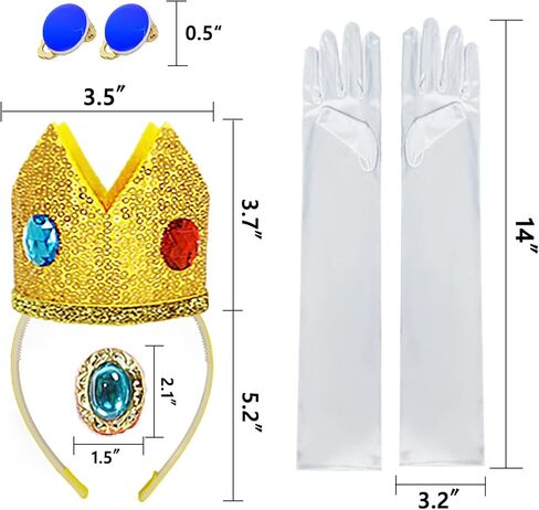 فستان زي الأميرة الخوخ للفتيات من Miulruma للأطفال في أعياد الميلاد مع أقراط تاج شعر مستعار وقفازات زي الهالوين in Kuwait
