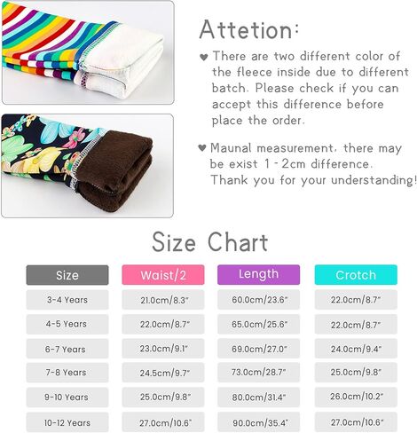 سراويل Auranso للفتيات الشتوية السميكة والمبطنة بالصوف الدافئ من 2 إلى 10 سنوات in Kuwait