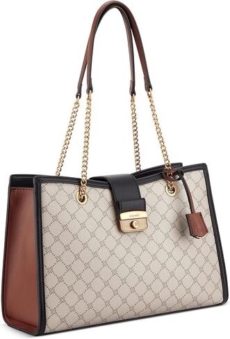 Nine West Thatcher LRG Jet Set Carryall, Beige logoblack in Kuwait