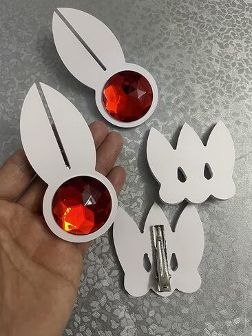 مجموعة مشابك شعر بحار تشيبي مون من كوسيرميتا، مجموعة من 4 قطع، غطاء رأس جوهرة بيضاء وحمراء، دعائم تنكرية in Kuwait