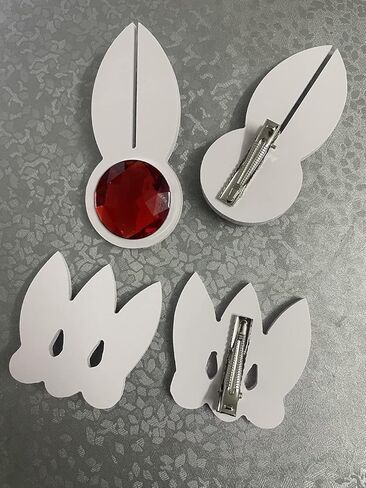 مجموعة مشابك شعر بحار تشيبي مون من كوسيرميتا، مجموعة من 4 قطع، غطاء رأس جوهرة بيضاء وحمراء، دعائم تنكرية in Kuwait