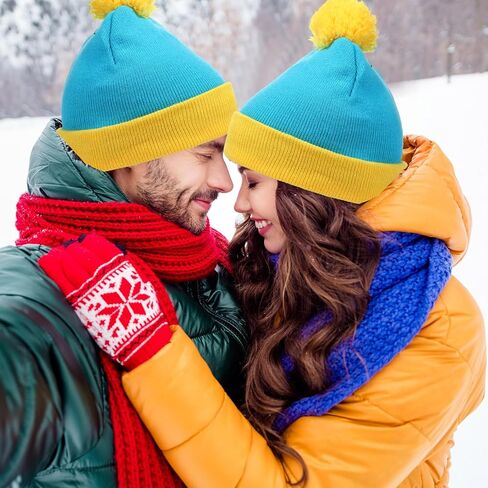 Shinymoon 8 Pcs Pom Beanie Hat Men Women Cuff Knit Winter Pom Hat Warm Skull Cap for Halloween Christmas Cosplay Headwear, 4 Styles in Saudi Arabia
