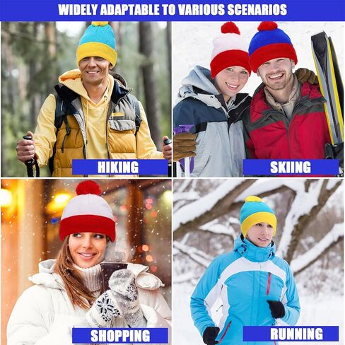 Shinymoon 8 Pcs Pom Beanie Hat Men Women Cuff Knit Winter Pom Hat Warm Skull Cap for Halloween Christmas Cosplay Headwear, 4 Styles in Saudi Arabia