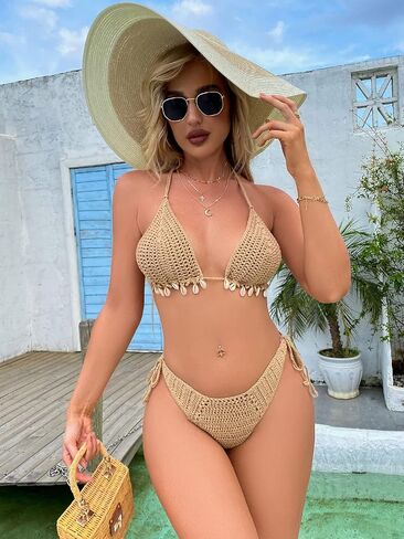 ملابس سباحة نسائية من SOLY HUX على شكل مثلث وربطة عنق جانبية بيكيني من قطعتين in Kuwait