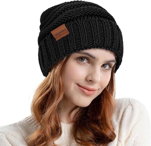 Rosoz Womens Beanies for Winter Slouchy Beanies for Women Knit Warm Winter Hats for Women Thick for Cold Weather in Saudi Arabia
