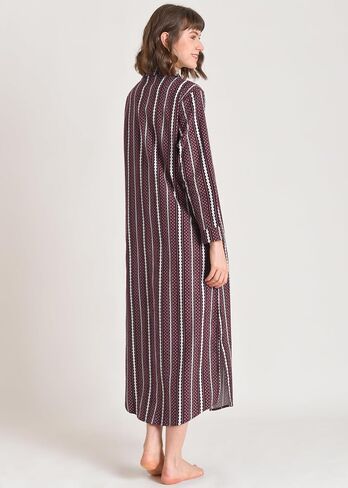 Latuza Women's Flannel Nightgown with Pockets Long Sleeves Full Length in Kuwait