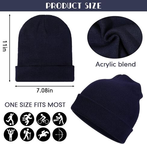 48 Pieces Winter Beanies Bulk, Solid Color Beanies, Knitted Beanie Hat, Warm Cozy Cuffed Skull Caps for Adults Men Women in Saudi Arabia