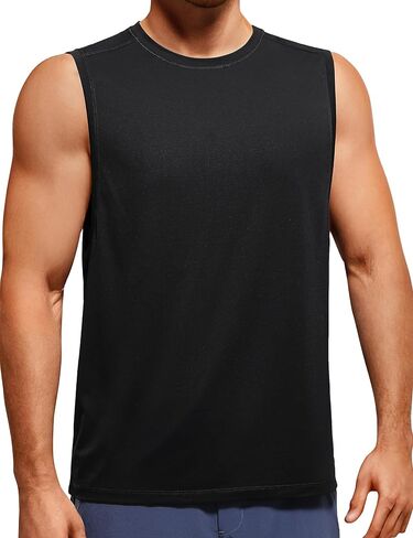 CRZ YOGA Men's Lightweight Tank Tops Quick Dry Sleeveless Athletic Running Workout Top Muscle Tee Shirts in Kuwait