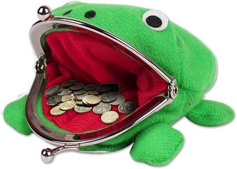 محفظة عملات ضفدع قطيفة خضراء لطيفة، محافظ عملات ضفدع، حقيبة نقود ضفدع مع سحاب لسماعة الرأس وحامل بطاقة الائتمان وهدية لعبة جديدة in Kuwait