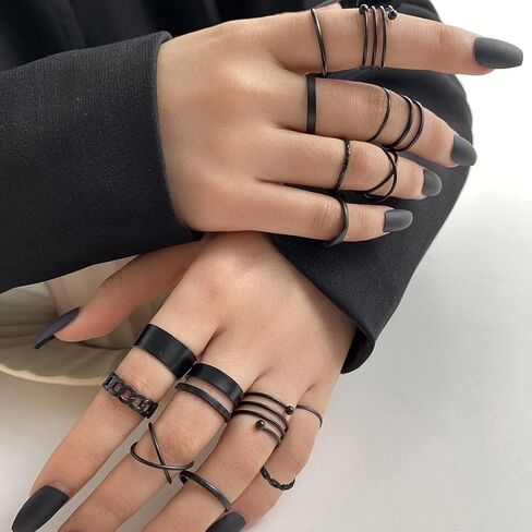 Knuckle Rings Set for Women Girls Snake Chain Stacking Ring Gold Knuckle Rings Set for Women Girls Snake Chain Stacking Ring Vintage BOHO Midi Rings Vintage BOHO Midi Rings for Women Men Hollow Carved Flowers Crystal Rings in Kuwait