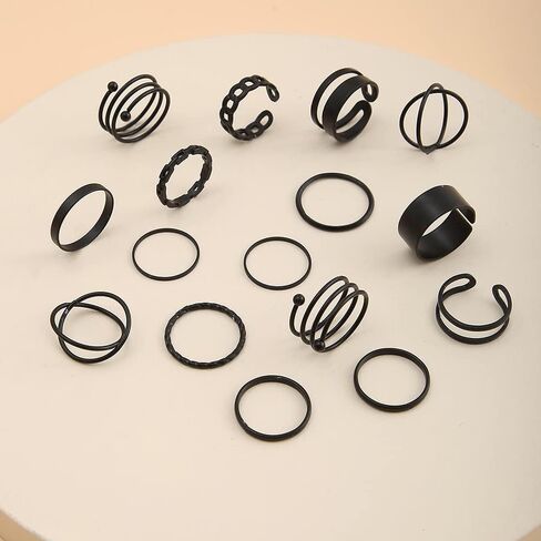 Knuckle Rings Set for Women Girls Snake Chain Stacking Ring Gold Knuckle Rings Set for Women Girls Snake Chain Stacking Ring Vintage BOHO Midi Rings Vintage BOHO Midi Rings for Women Men Hollow Carved Flowers Crystal Rings in Kuwait