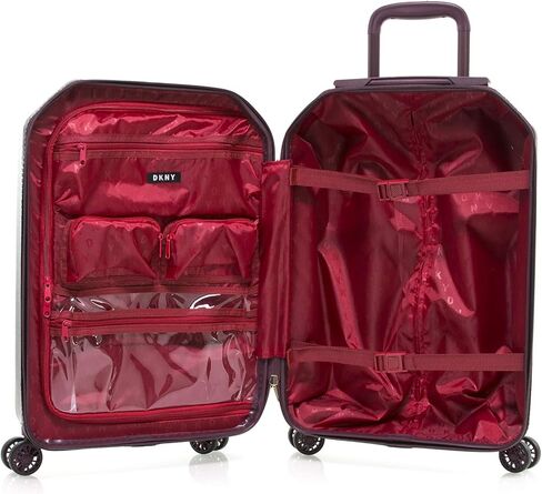 حقيبة أمتعة DKNY في وضع مستقيم مع 8 عجلات دوارة، حقيبة ABS+PC، حقيبة عطلة نهاية الأسبوع، عنابي، حقيبة حمل مقاس 21 بوصة in Kuwait