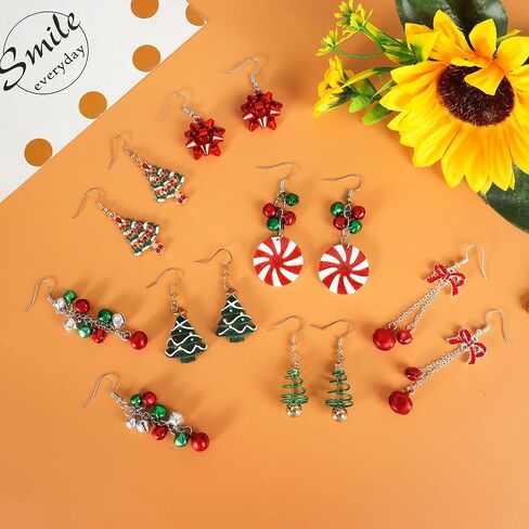 Christmas Earrings for Women Holiday Earrings for Girls Bow Christmas Tree Snowflake Earrings Christmas Earrings Bulk for Teen Girls Christmas Jewelry for Gift in Kuwait