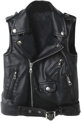 سترة LOKTARC النسائية من الجلد الصناعي بدون أكمام للدراجات النارية in Kuwait