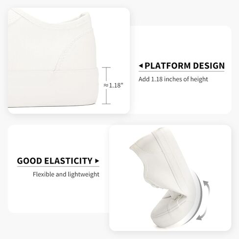 أحذية رياضية نسائية من HYPOCRUTE ذات نعل أبيض من القماش سهلة الارتداء، أحذية رياضية كاجوال مرنة على الموضة in Kuwait