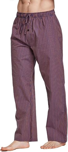 CYZ Mens 100% Cotton Pajama Pants Sleep Lounge Pajamas for Men Woven pj Pants in Kuwait