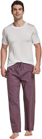 CYZ Mens 100% Cotton Pajama Pants Sleep Lounge Pajamas for Men Woven pj Pants in Kuwait