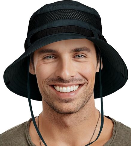 GearTOP Sun Hat Boonie Hat - قبعة دلو واسعة الحواف للرجال والنساء - عامل حماية من الأشعة فوق البنفسجية، مقاومة للماء in Kuwait