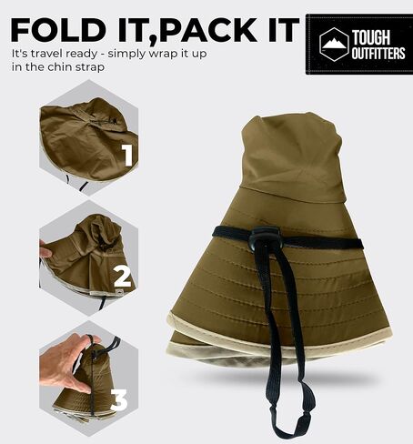 قبعة شمسية متينة ذات حافة واسعة للرجال والنساء - قبعات بوني للرجال، والمشي لمسافات طويلة، وقبعة تنسيق الحدائق - قبعة شمسية مقاومة للماء in Kuwait