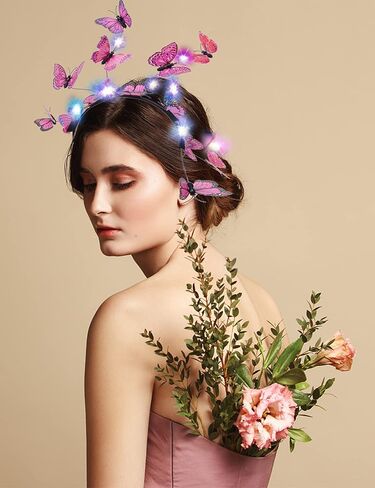 زي الفراشة من KEEPFINE للنساء على شكل فراشة وعصابة رأس على شكل تاج لحفلات الشاي والهالوين وعيد الميلاد in Kuwait