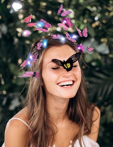 زي الفراشة من KEEPFINE للنساء على شكل فراشة وعصابة رأس على شكل تاج لحفلات الشاي والهالوين وعيد الميلاد in Kuwait
