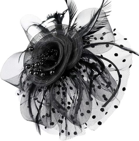 DRESHOW Fascinators Hat Tea Party Headwear Ribbons Feathers on a Headband and a Clip for Girls and Women in Saudi Arabia