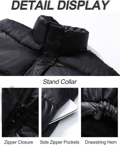 Flygo Women Cropped Puffer Jacket Winter Long Sleeve Quilted Puffy Bubble Padded Short Coats with Drawstring in Kuwait