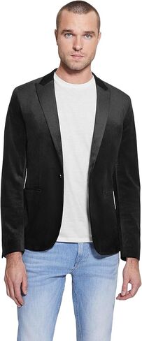 GUESS Men's Long Sleeve Fulham Velvet Blazer in Kuwait
