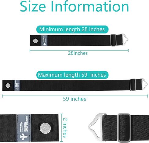 2-in-1 Luggage Straps Travel Belt for Luggage Over Handle for Carry On Bag, Adjustable Elastic Luggage Straps for Suitcases Add a Bag, 2 Silicone Luggage Tags, Hands-Free for Trip & Airport in Saudi Arabia